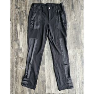 White House Black Market Womens Wknd Straight Crop Cropped Pants Satin Size 2